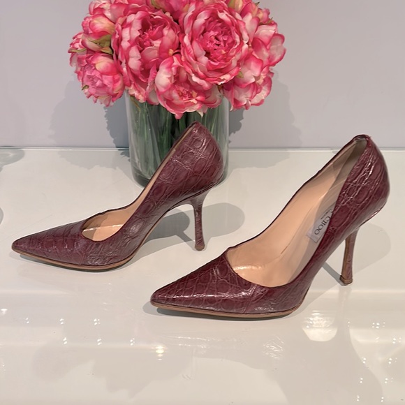 **PRICE DROP**Authentic Jimmy Choo - Maroon/Brown Alligator-Excellent Condition - Picture 2 of 4